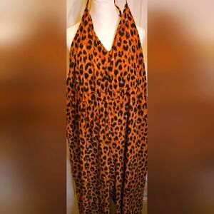 Plus Size Leopard Print Jumpsuit